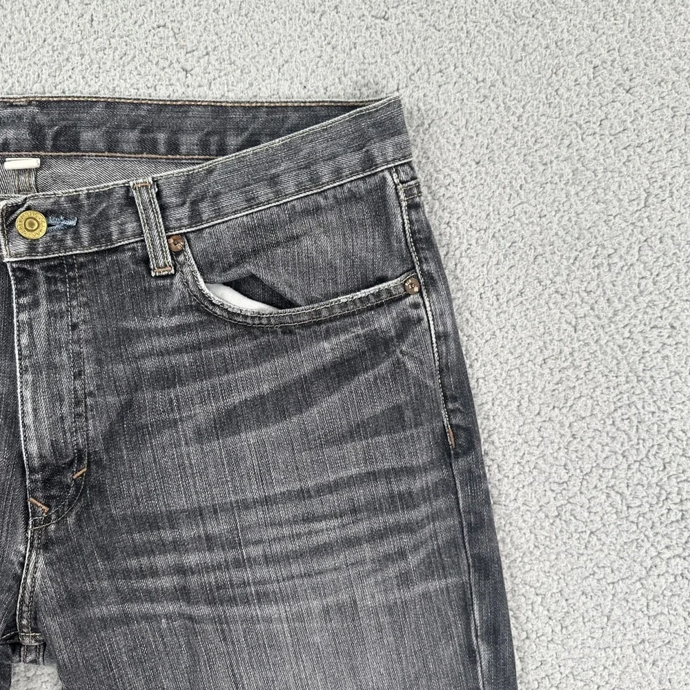Banana Republic Authentic Straight Leg Jeans Men 34x30 Blue Whiskered Dark Wash